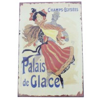 Plaques murales métal déco Palais des Glaces 13,5 x 20 cm